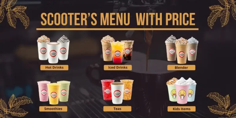 scooters menu with prices