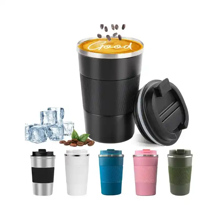 YINBAOGE Insulated Travel Coffee Mug Spill Proof Leak Proof Pobtable To Go Camping Stainless Steel Coffee Tumbler Reusable Coffee Cups with Lids Thermos for